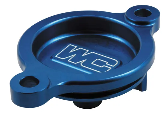 Works Blue Aluminum Oil Filter Cover