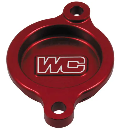 Works Red Aluminum Oil Filter Cover