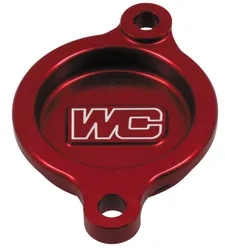 Works Red Aluminum Oil Filter Cover