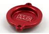 Works Red Aluminum Oil Filter Cover
