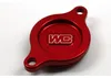 Works Red Aluminum Oil Filter Cover
