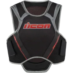 Icon Adult Men Field Armor Softcore Vest XL 2XL Black Red