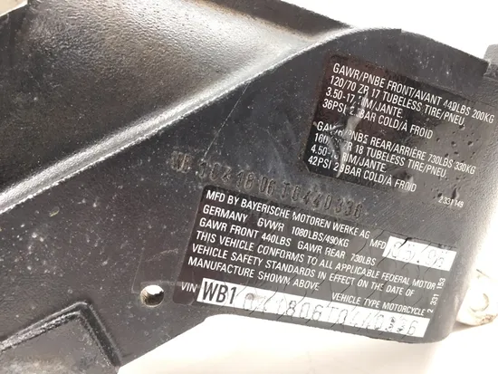 Main Frame Chassis 1996 BMW R1100RTL 2782A