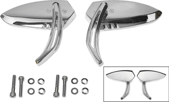 Harddrive Chrome Strike Side Mirror Pair Set