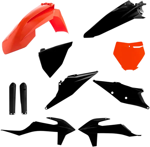 Acerbis Complete Plastic Fender Body Kit OE Orange/Black