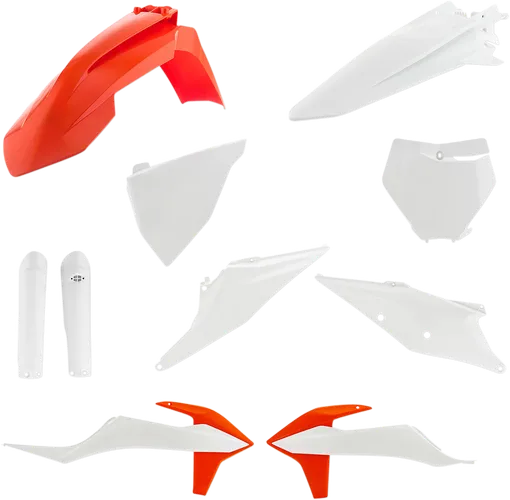 Acerbis Complete Plastic Fender Body Kit Orange/White