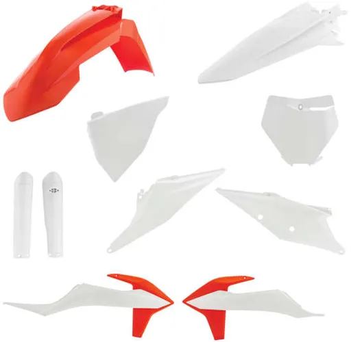 Acerbis Complete Plastic Fender Body Kit Orange/White