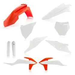 Acerbis Complete Plastic Fender Body Kit Orange/White