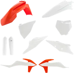 Acerbis Complete Plastic Fender Body Kit Orange/White
