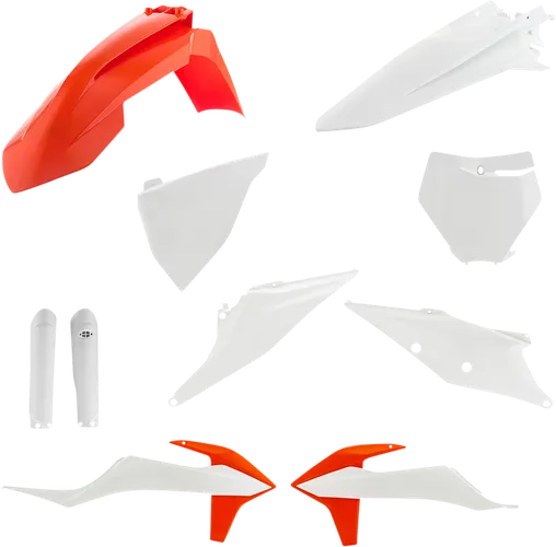 Acerbis Complete Plastic Fender Body Kit White Orange