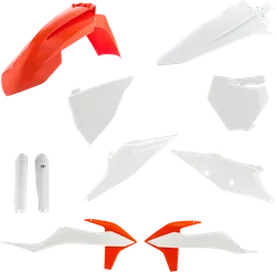 Acerbis Complete Plastic Fender Body Kit White Orange