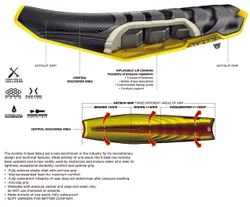 Acerbis Single Piece X-Seat Air Blue Yellow Washable