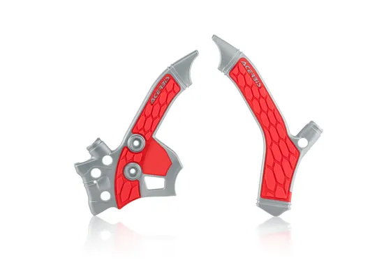ACERBIS X Grip Frame Guards Silver Red