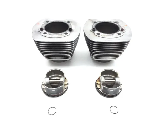 Front Rear Cylinder Jugs w Pistons 2007 Harley Softail Standard FXST 2964A