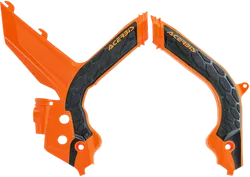 Acerbis X Grip Frame Guards Orange 16 Black
