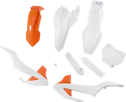 Acerbis Complete Plastic Fender Body Kit White Orange