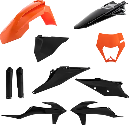 Acerbis Complete Plastic Fender Body Kit Black/Orange
