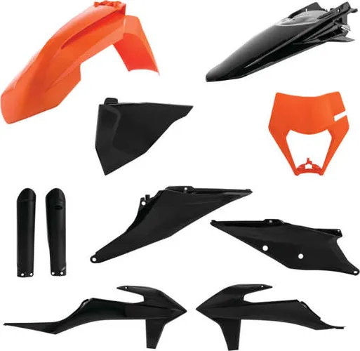 Acerbis Complete Plastic Fender Body Kit Black/Orange