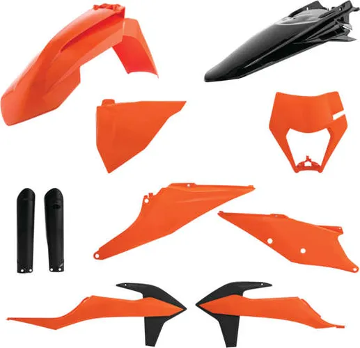 Acerbis Complete Plastic Fender Body Kit OE Orange/Black