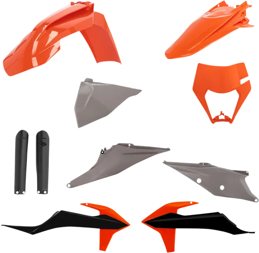 Acerbis Complete Plastic Fender Body Kit Black Orange