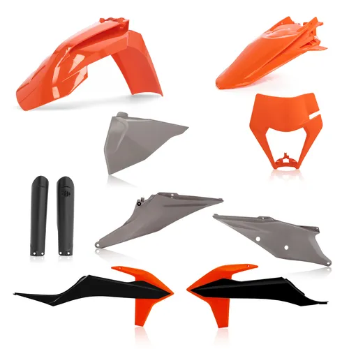 Acerbis Complete Plastic Fender Body Kit Black Orange