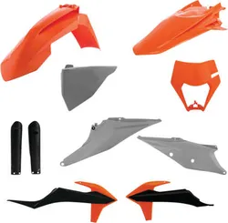 Acerbis Complete Plastic Fender Body Kit Black Orange