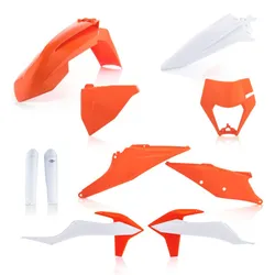Acerbis Orange White Full Plastic Fender Body Kit