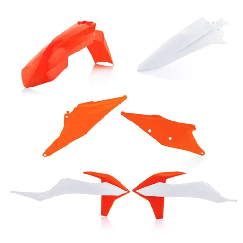 Acerbis Orange White Plastic Fender Body Kit