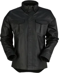 Z1R Adult Men Motz Leather Shirt L Black