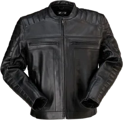 Z1R Adult Men Artillery Leather Jacket 4XL Black