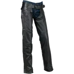 Z1R Adult Leather Polyester Women's Sabot Chaps 2XL Black
