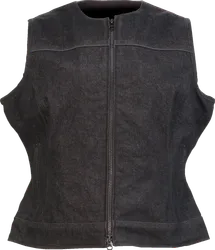 Z1R Adult Women Womens Denim Vest XL Black