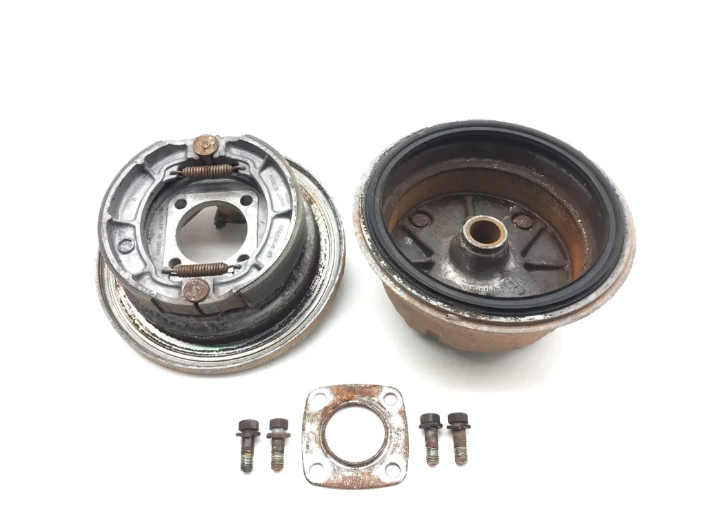 Left Rear Drum Brake Backing Assembly 1991 Kawasaki Bayou 300 KLF300B 3038A