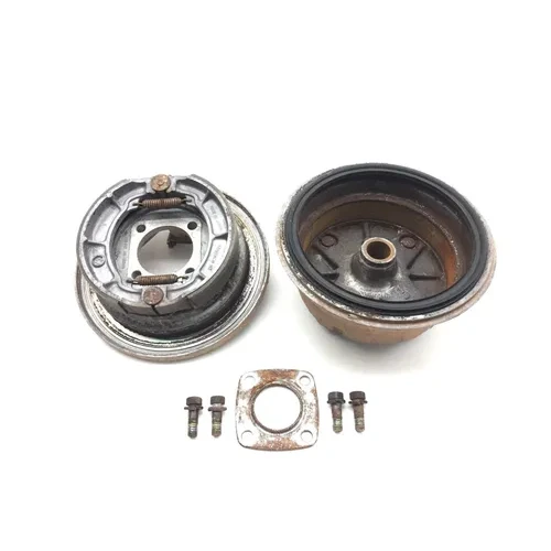 Left Rear Drum Brake Backing Assembly 1991 Kawasaki Bayou 300 KLF300B 3038A 3