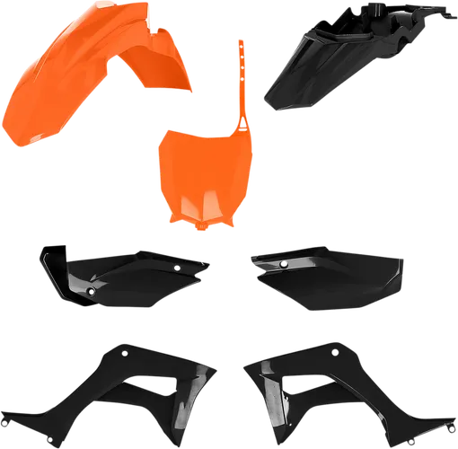 Acerbis Complete Plastic Fender Body Kit Black Orange