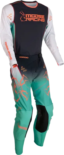 Moose Teal Black and Orange Adult Agroid Riding Pants Sz 42