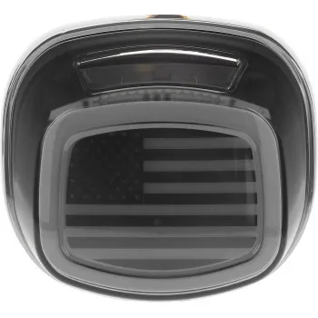 Kuryakyn Flag LED Smoke Lens Tail Light w Top License Light