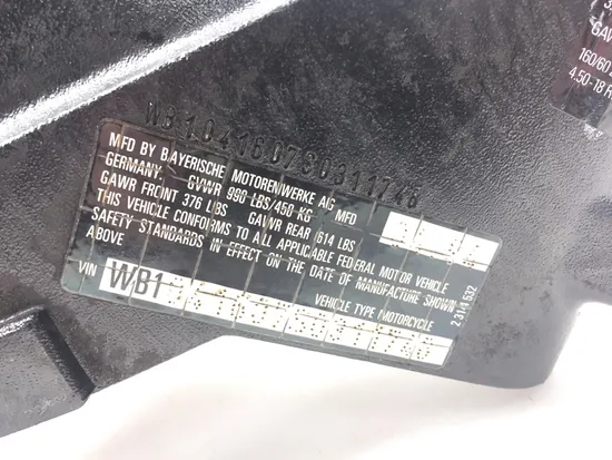 Main Frame Chassis 1995 BMW R1100RS ABS 3089