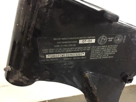 Main Frame Chassis CLN 2005 Harley Electra Glide Ultra Classic EFI FLHTCUI 3121x