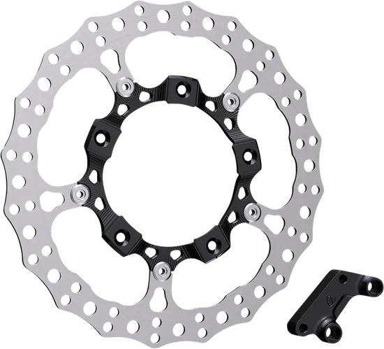 Arlen Ness Big Full Floating Front Left Brake Rotor Kit Black 14in.