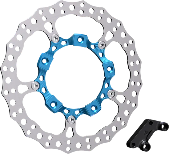 Arlen Ness Big Full Floating Front Left Brake Rotor Kit Blue 14in.