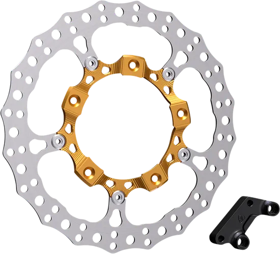 Arlen Ness Big Full Floating Front Left Brake Rotor Kit Gold 14in.