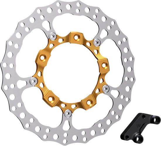 Arlen Ness Big Full Floating Front Right Brake Rotor Kit Gold 14in.