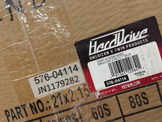 Harddrive Chrome Single Disc 40 Spoke Front Wheel 21 X2.15 1in NG Hub 151-11431