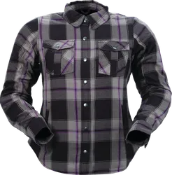 Z1R Adult Women Ashwood Womens Flannel Shirt 3W Black Gray Purple