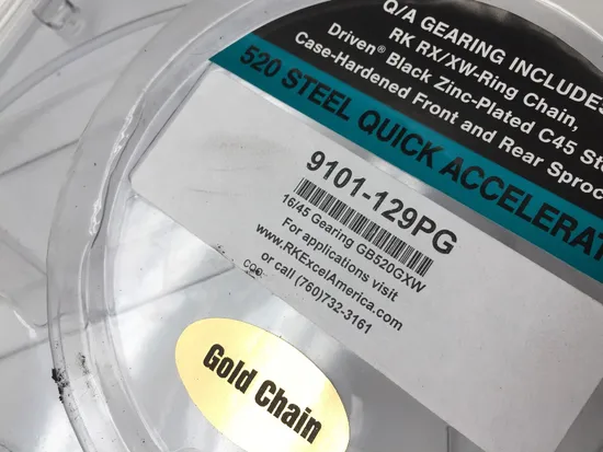 RK Gold Drive Chain Sprocket Quick Acceleration Kit 16-19 BMW S1000RR 9101-129PG