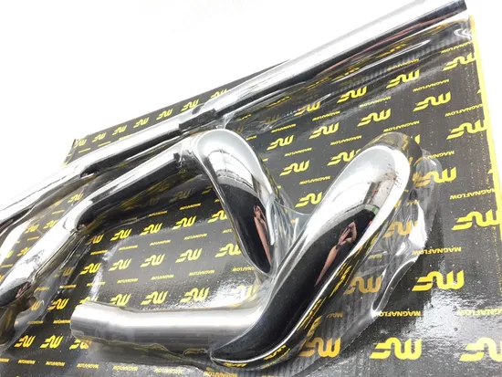 MF Pro Dual Exhaust Header Head Pipe Chrome 7210905