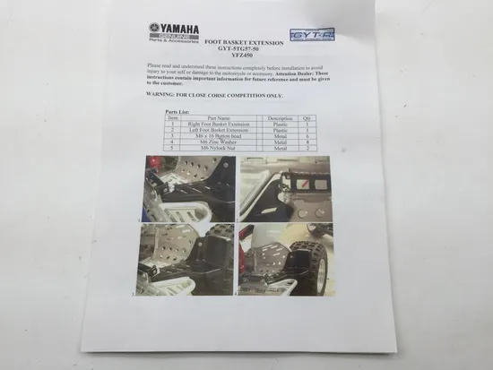 2 NOS Yamaha Left Side Footwell Extension 18P-F16H0-V0-00-00