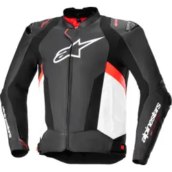 Alpinestars Adult Men Missile v3 Leather Jacket 46 Black White Red