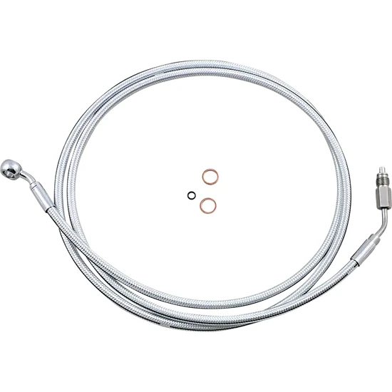 Magnum Braided Hydraulic Clutch Cable Line Chrome 70in. 2
